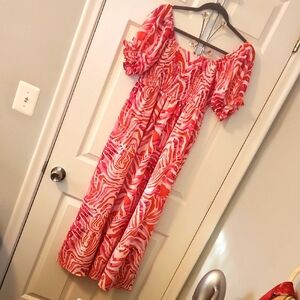 Vibrant Pink and Red Women's Dress
